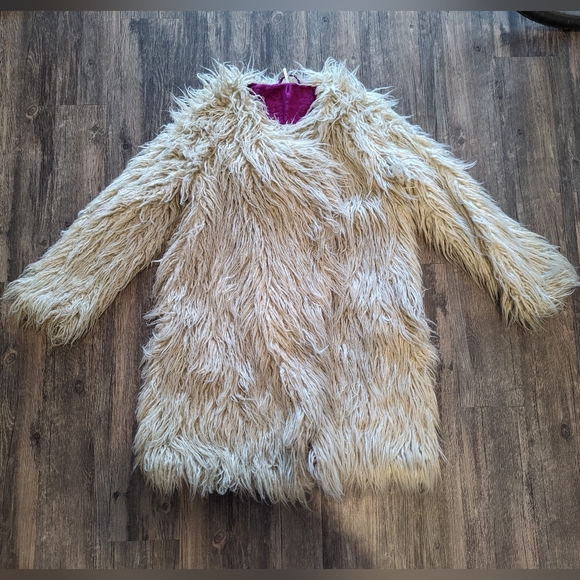 Free People 'Florence' S tan shag faux fur coat - Picture 5 of 10